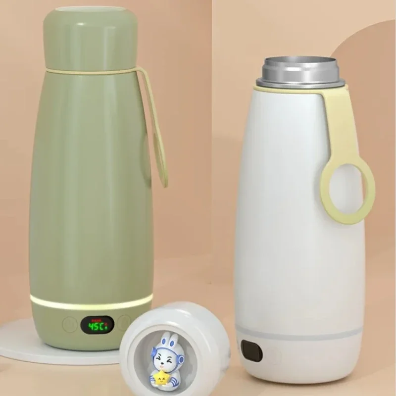 Thermostatic thermos cup 45 degrees baby go out portable thermostatic kettle foam milk powder wireless heating