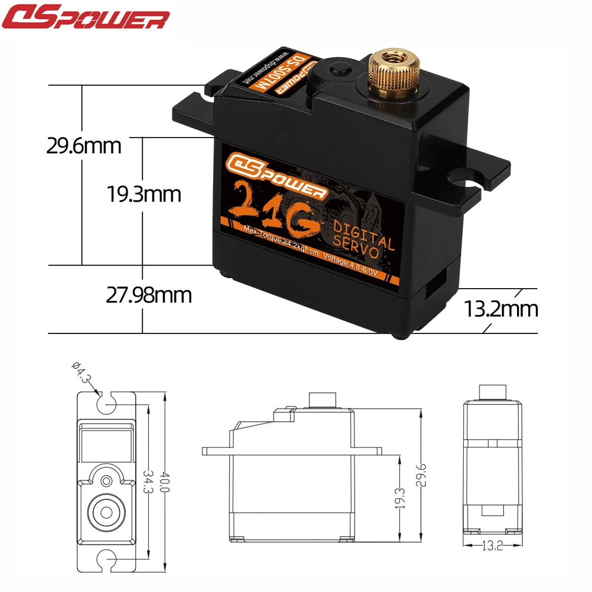 DSPOWER 17g 21g Servo Digitale 4.2KG Motore Ingranaggi In Metallo per 1/16 1/18 RC Crawler Auto HYPER GO WLTOYS 144001 MN99 MN86 MN82 Robot