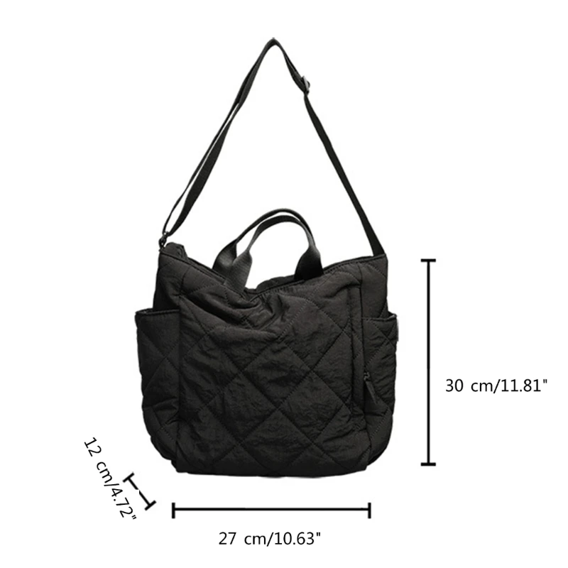 Bag Quilted Handbag Shoulder Bag for Girl Women Versatile Bag Puffer Bag Crossbody Bag Solid Color Tote Bag image 6