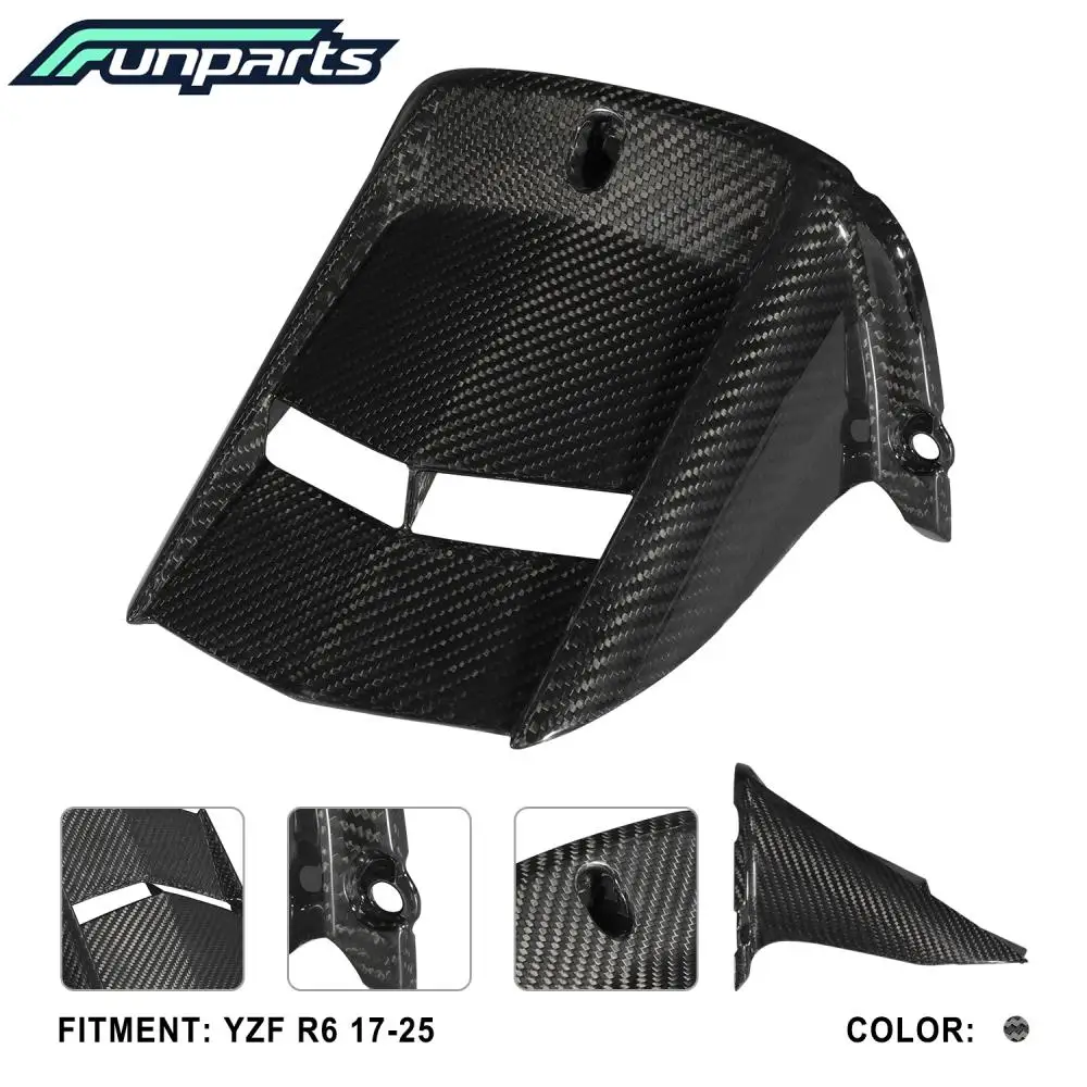 Funparts Motorcycles Rear Fender Carbon Fiber Mudguard Cover Wheel Protection Durable For YAMAHA YZF R6 2017-2025 Dirt Pit Bike