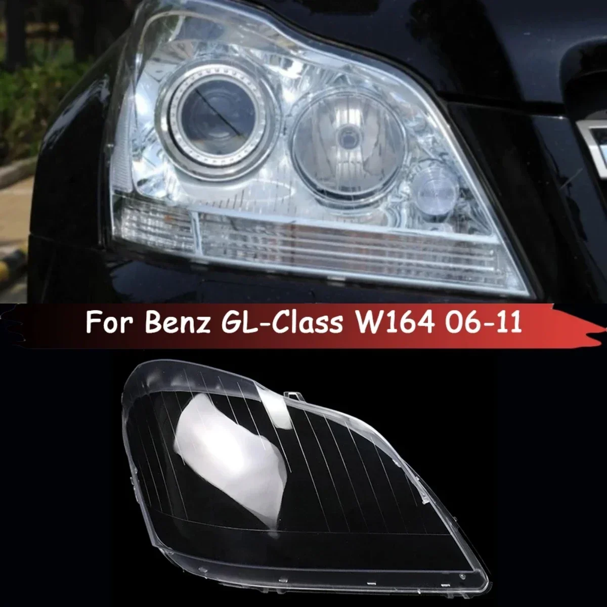 

For Benz GL-Class W164 GL350 GL450 Car Headlight Cover Lens Glass Shell Front Headlamp Lampshade Auto Light Lamp Caps 2006-2011