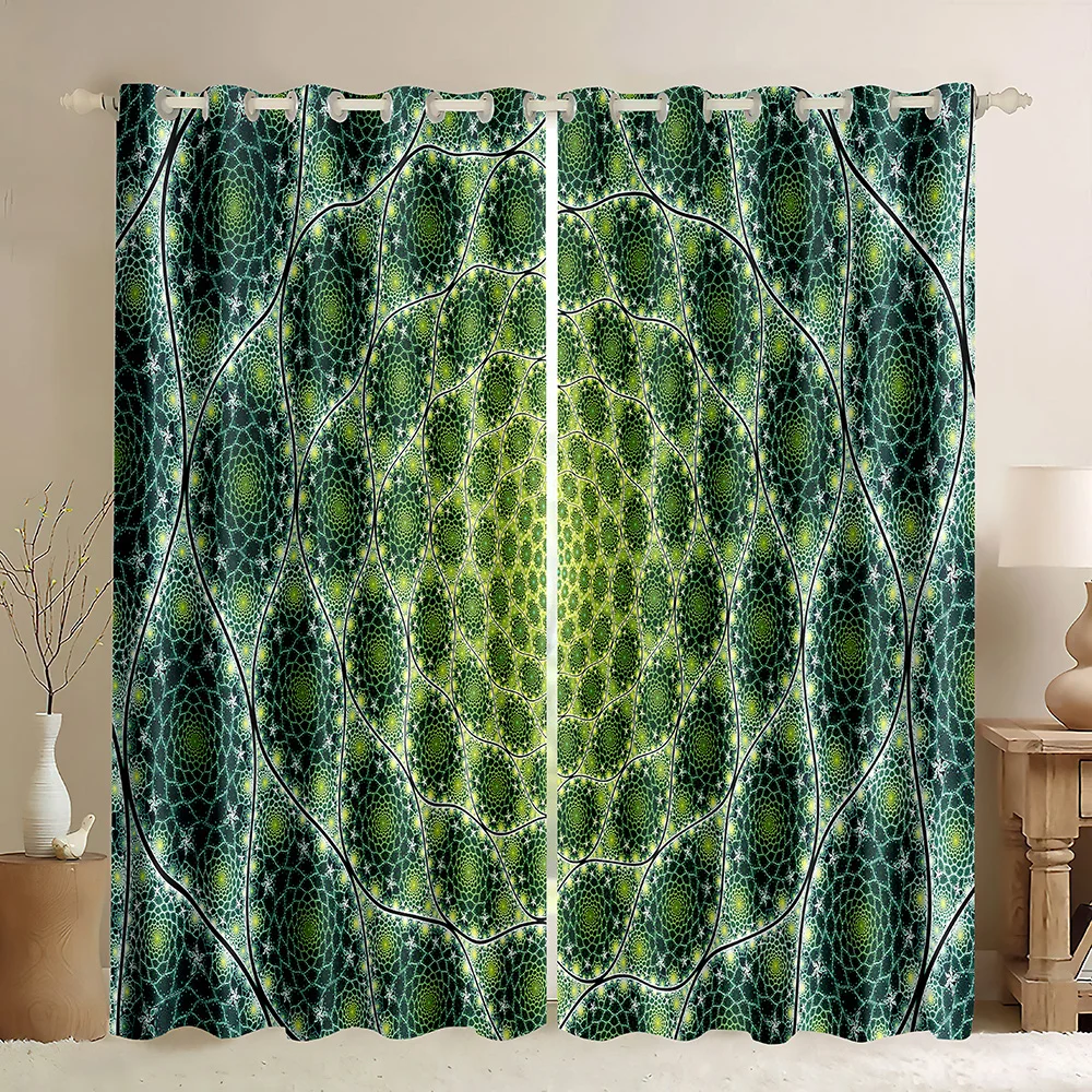 Psychedelic Theme Window Curtains,Rainbow Colorful Spiral Tie Dye Hippie Swirl Pattern Cute Funny Living Room Blackout Curtains