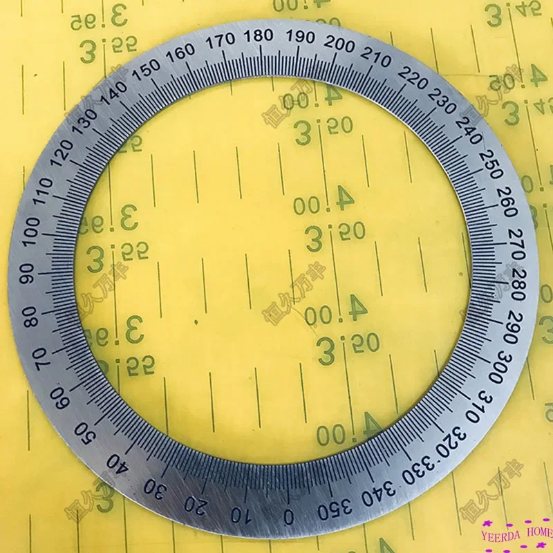 

Stainless steel decorative plate Diameter:120mm inner hole:90mm thickness:1mm 360 degree Stainless steel dial scale disc