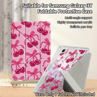 Funda plegable en Y con pestaña de Galaxy/impresión de doble cara, para A9 + 11 pulgadas, A8 10,5, A9 8,7, S6 lite 10,4, S7+/S8+/S9+/S9FE+/S10+ 12,4, encendido/apagado automático