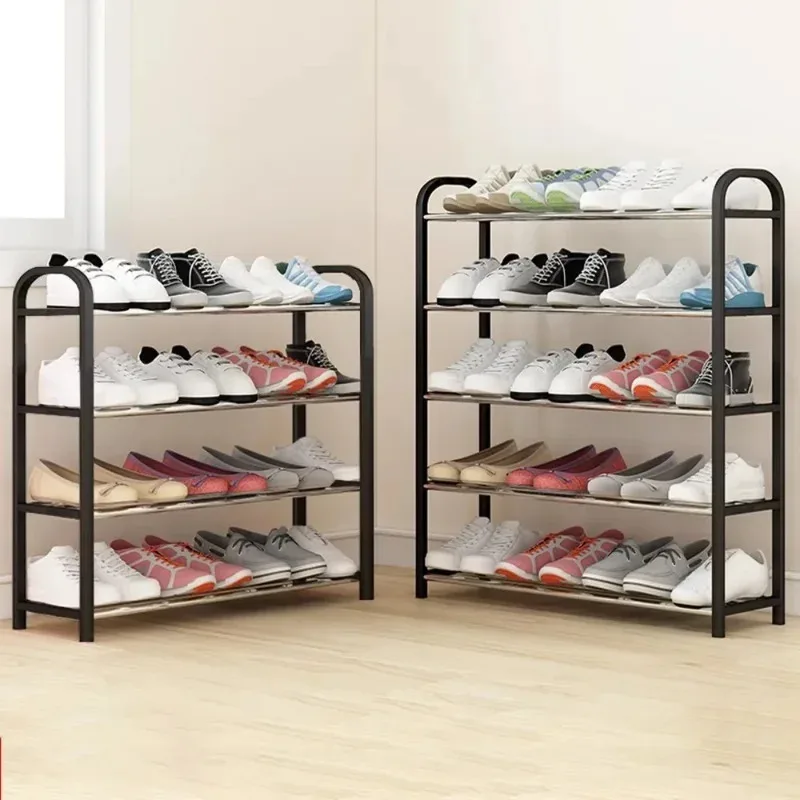 Simple Fashion Shoe Rack Trapezoidal Shoes Organizer Stand Holder Living Room Space Saving Modern Assembled Shoe Rack 4-Layer