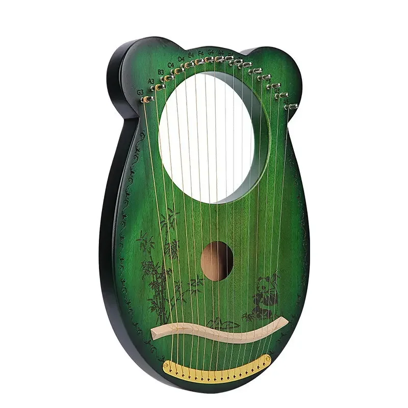 

Hooqu Wholesale Lyra Harp 16 String Box Style Multi Pattern Harp Musical Instrument Various Designs Lyre Harp