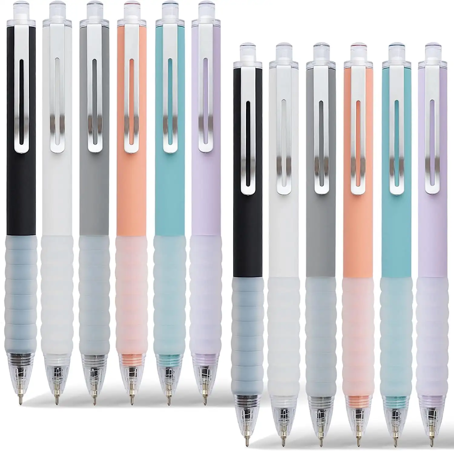 Ballpoint Pens Black Retractable Ink Writing Pen Office 0.7mm Ball Point Pen for Journaling (12-count)