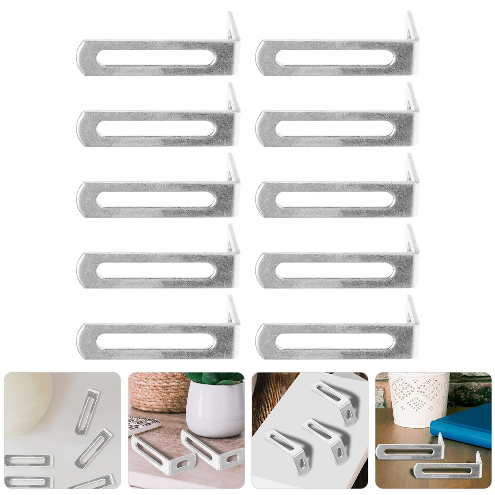10 pçs acessórios de ferragens de móveis suportes de metal para prateleiras de ângulo de madeira forma cinta de canto em forma de l suporte de prateleira de ferro