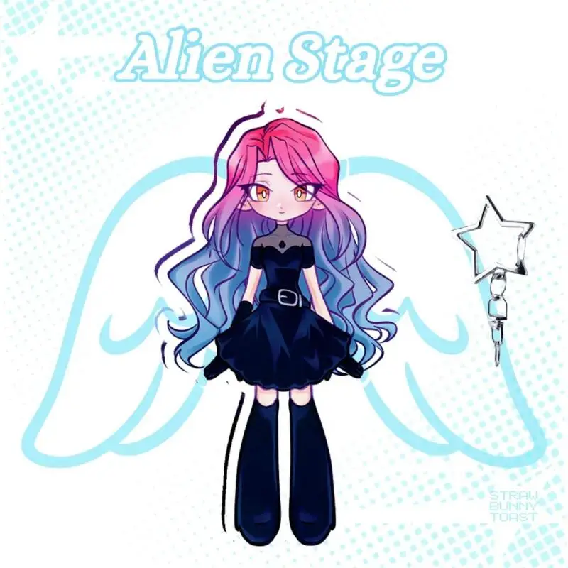 Alien Stage Charm 4 Clear Acrylic Keychains Bag Pendant Luka Ivan Till Mizi Hyuna Standing Posture Character Acrylic Pendant