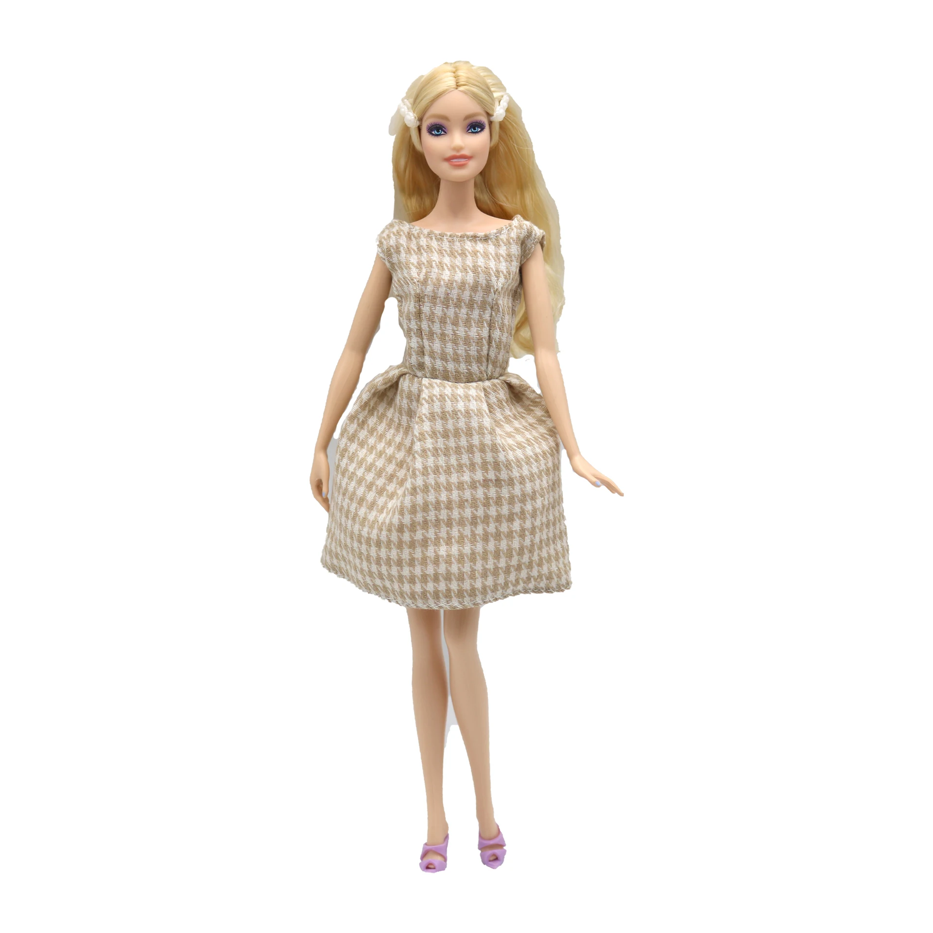 New 30cm 1/6 Doll 3 colors houndstooth dress Daily Wear Accessories Clothes for Barbies doll