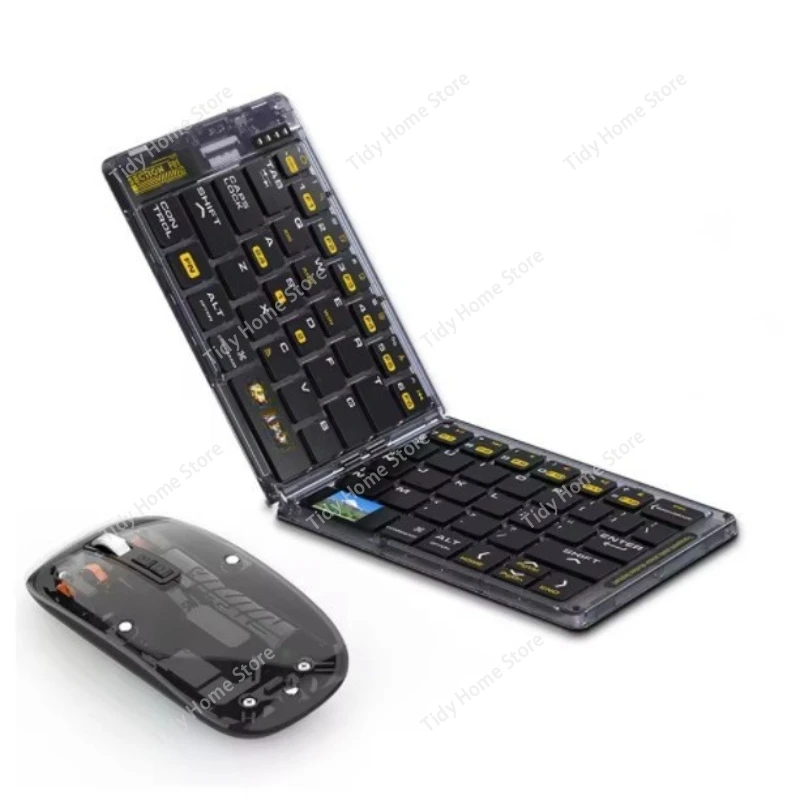 

Transparent Folding Keyboard, Three-channel Wireless Bluetooth Portable Computer, Office Transparent Silent Keyboard and Mouse