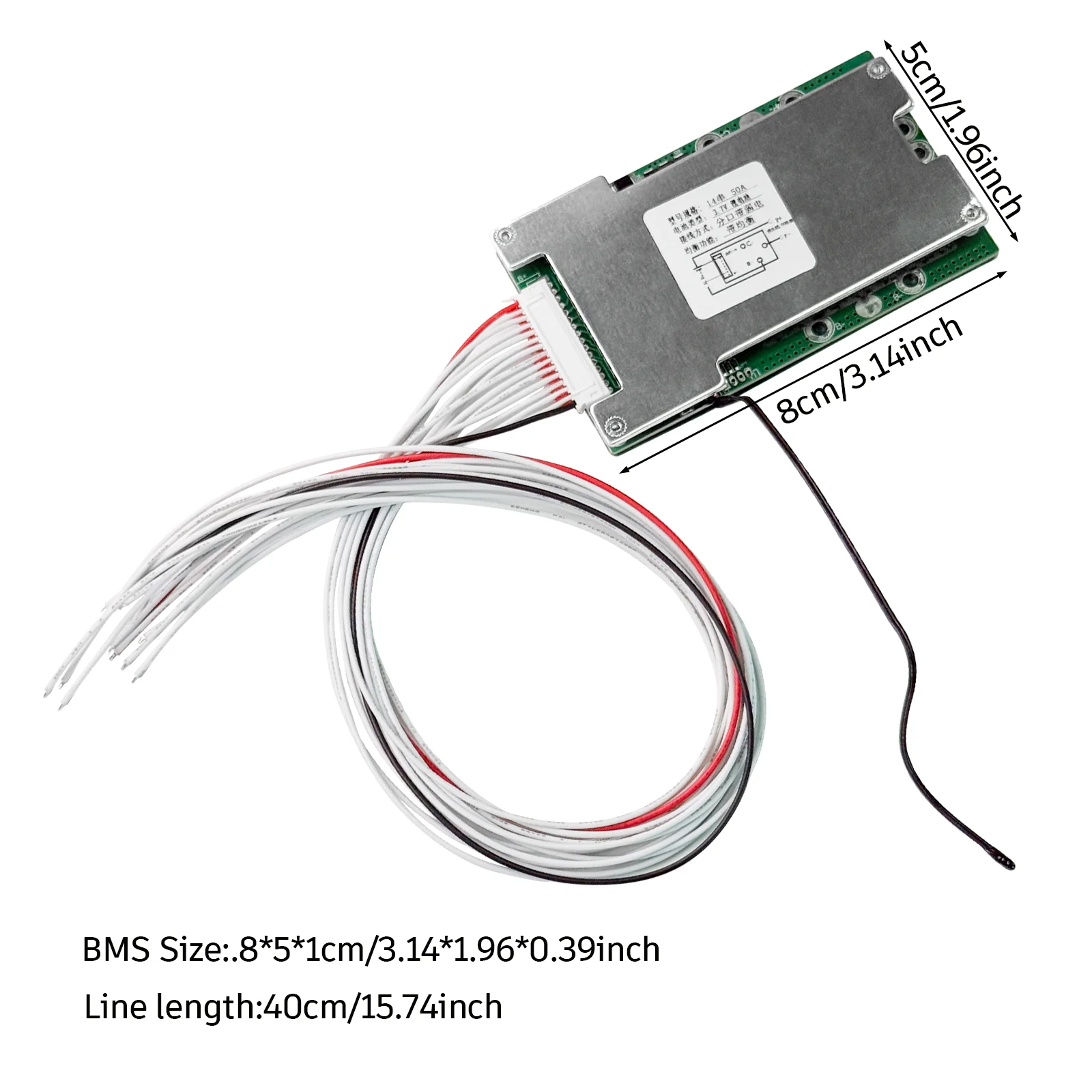 Lithium-Batterie-BMS für E-Bike- und Scooter-Akkupacks 7S10S13S14S16S20S 36V48V52V60V72V mit Schutzplatinen-Optionen 25A/30A/40A/50A/60A – Detail 21