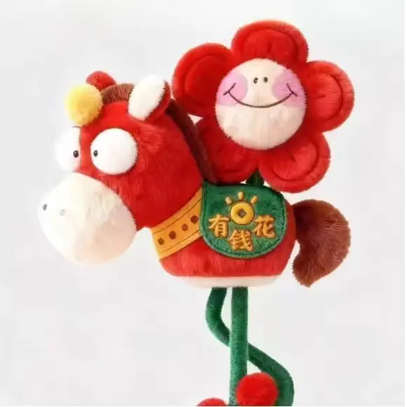 Portachiavi Peluche Mascotte Anno del Cavallo 2026, Simpatico e Creativo Pupazzo di Pony, Regalo Giocattolo