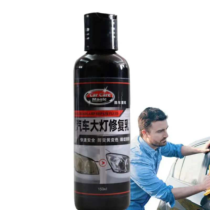 

Headlight Restoration Fluid 150ml Car Headlight Lens Scratch Repair Polish Liquid Restoring Haze And Scratches Protective Lens