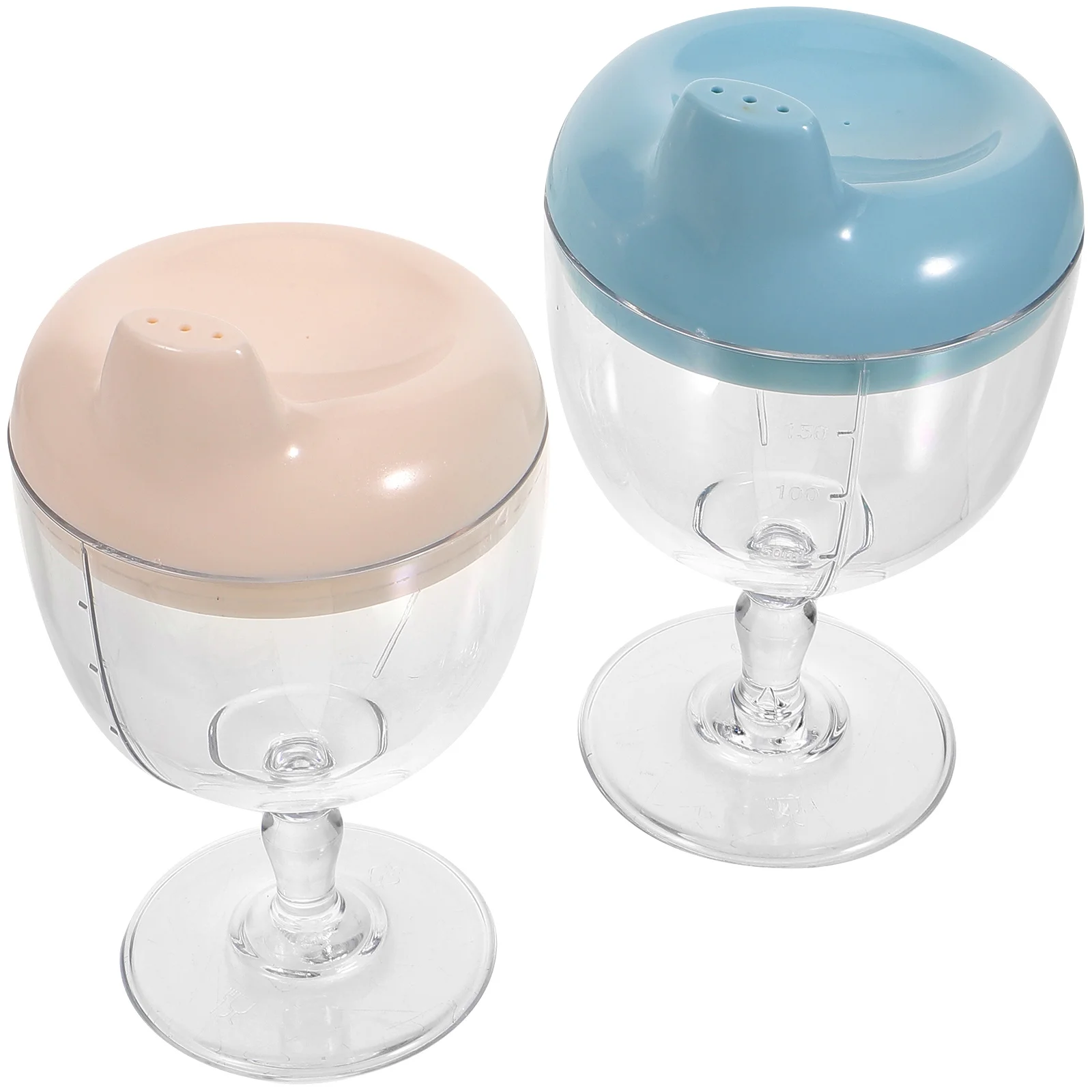 2 Pcs Baby Goblet Glasses Cup Spill Proof Cups Toddler Juice Water Kids Drinking Child