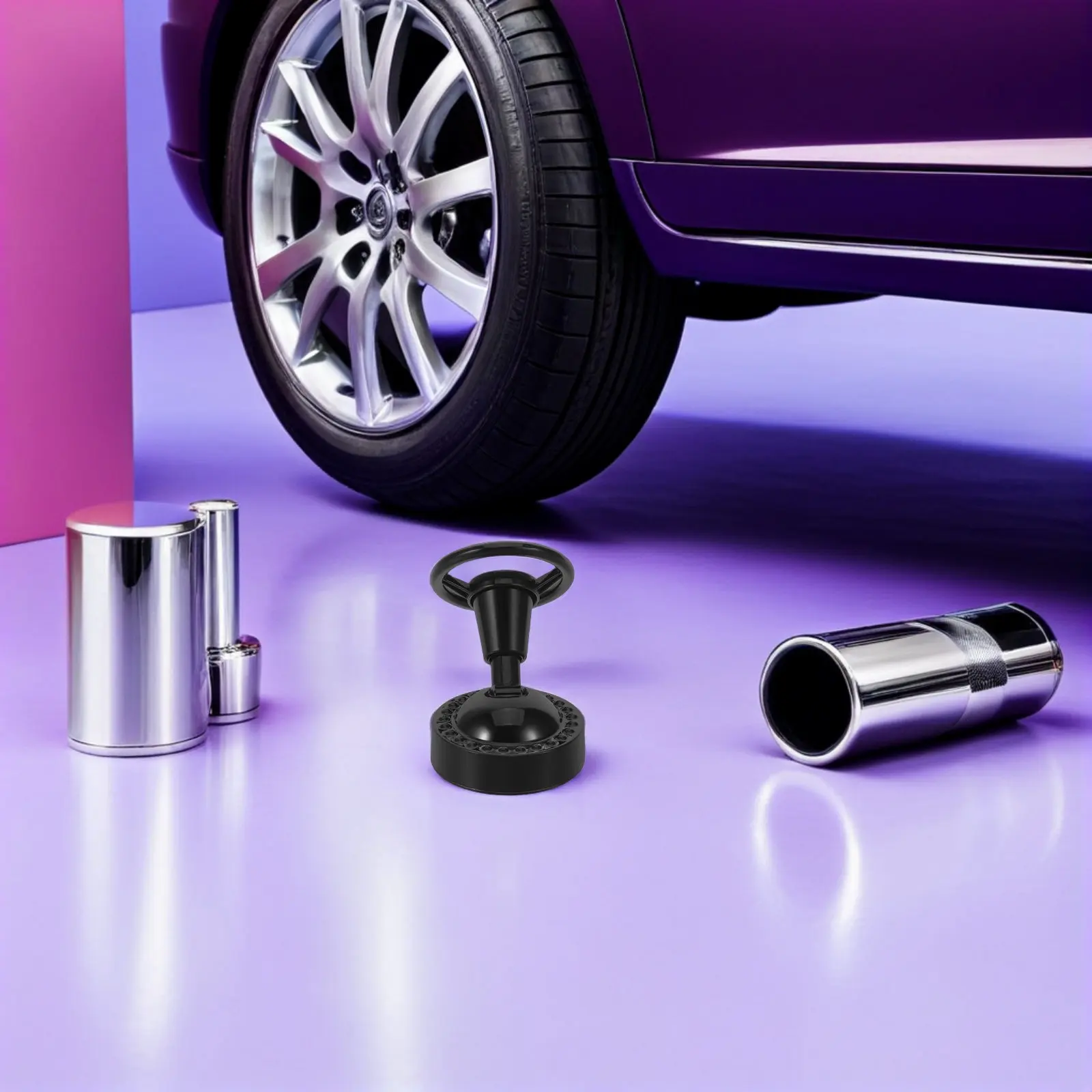 Capa Protetora de Botão de Partida Automotivo em Metal Preto para Joystick - Acessório de Decoração Interna Automotiva de Um Toque
