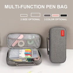 Seamiart-bolsa de lápices con cremallera de gran capacidad, bolsa de almacenamiento de bolígrafos de doble capa multifunción, suministros de papelería escolar, 1 unidad