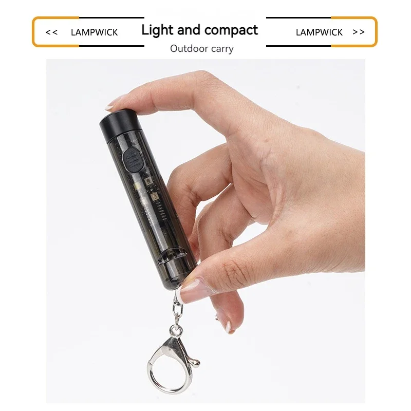 LED Mini Flashlight Portable Key Torch Camplight Outdoor Waterproof Ultralight Fishing Hiking Emergency Whistle Keychain Lamp