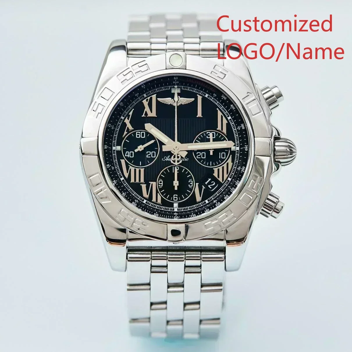 A11 Store Customized Watch Fashion Sport Quartz Watch for Men Chronograph Sapphire Glass Silver Rose Rotating Bezel