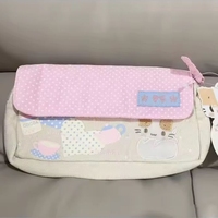 Kawaii Masyumaro Fluffy Fuwa Nyanko Cat Pencil Case for School Cute Pencil Pouch Storage Organizer Makeup Bag Cosmetic Bags Gift