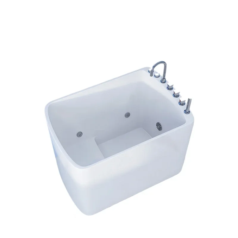 

Small apartment bathtub sitting, household deepened acrylic, curved independent Japanese-style small bathtub cylinder