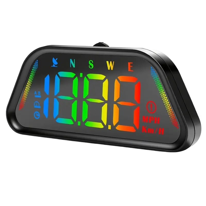 Reliable-Car HUD Display Digital Speedometer Over-Speed Alert Functionality& Customizable Ambient Lighting