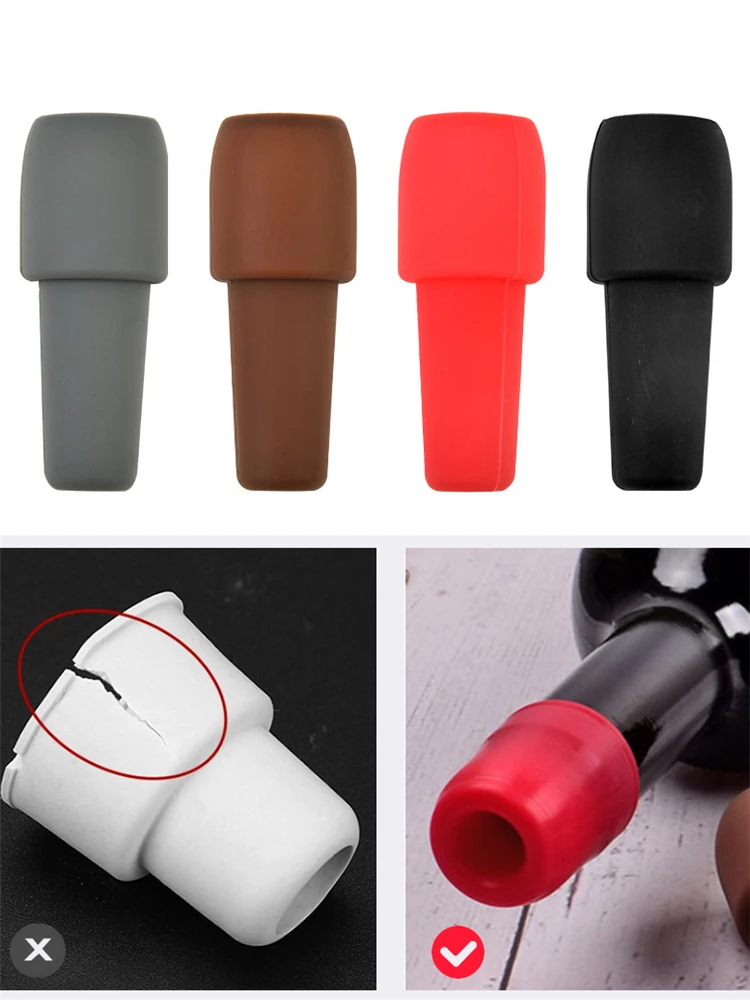 Tapones de silicona para vino, sellador de botellas de bebidas, tapón de botella de vino brillante reutilizable para mantener el vino fresco, champán