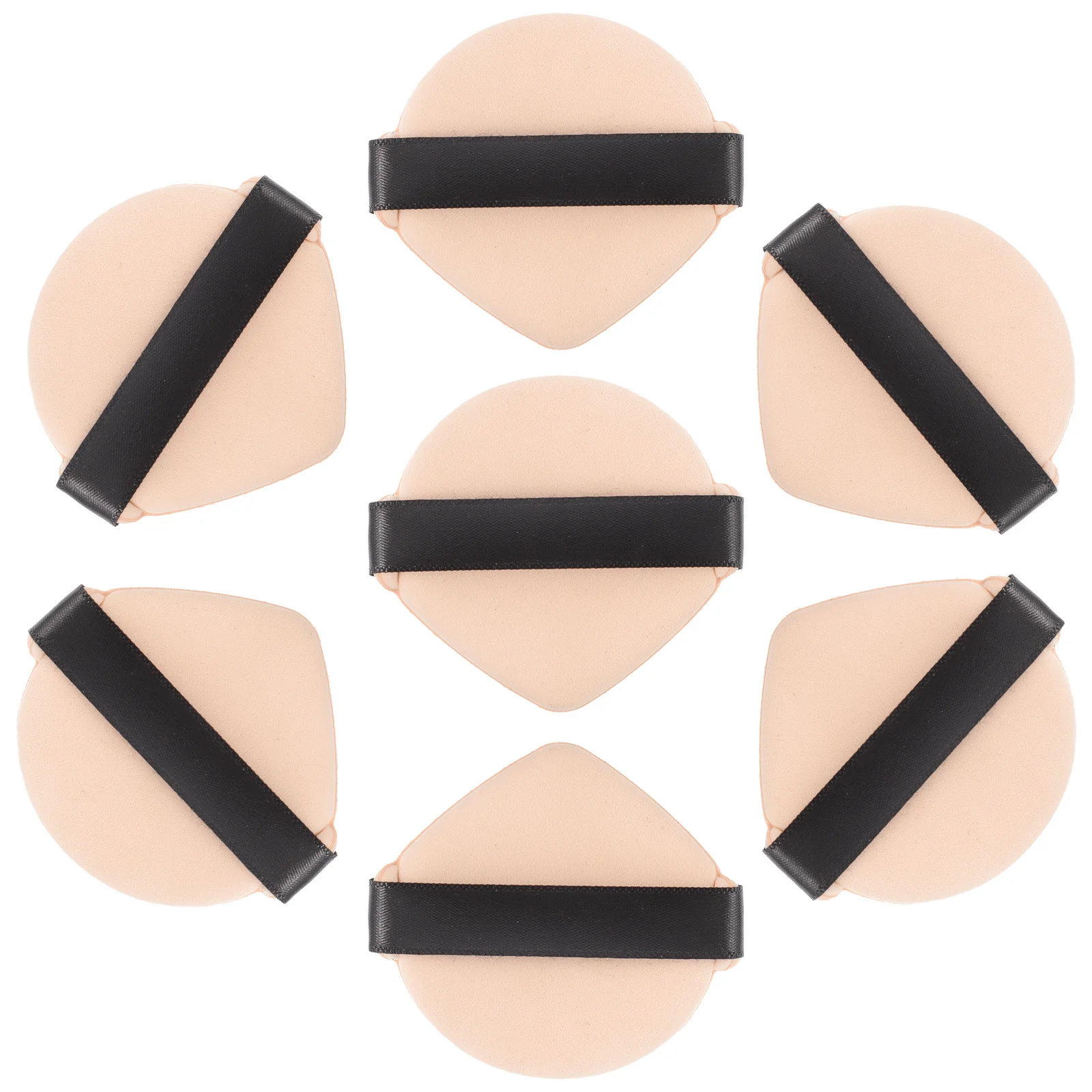 7Pcs Double-Sided Powder Quick Foundation Application Soft Makeup Sponges Loose Wet Dry Face Tools