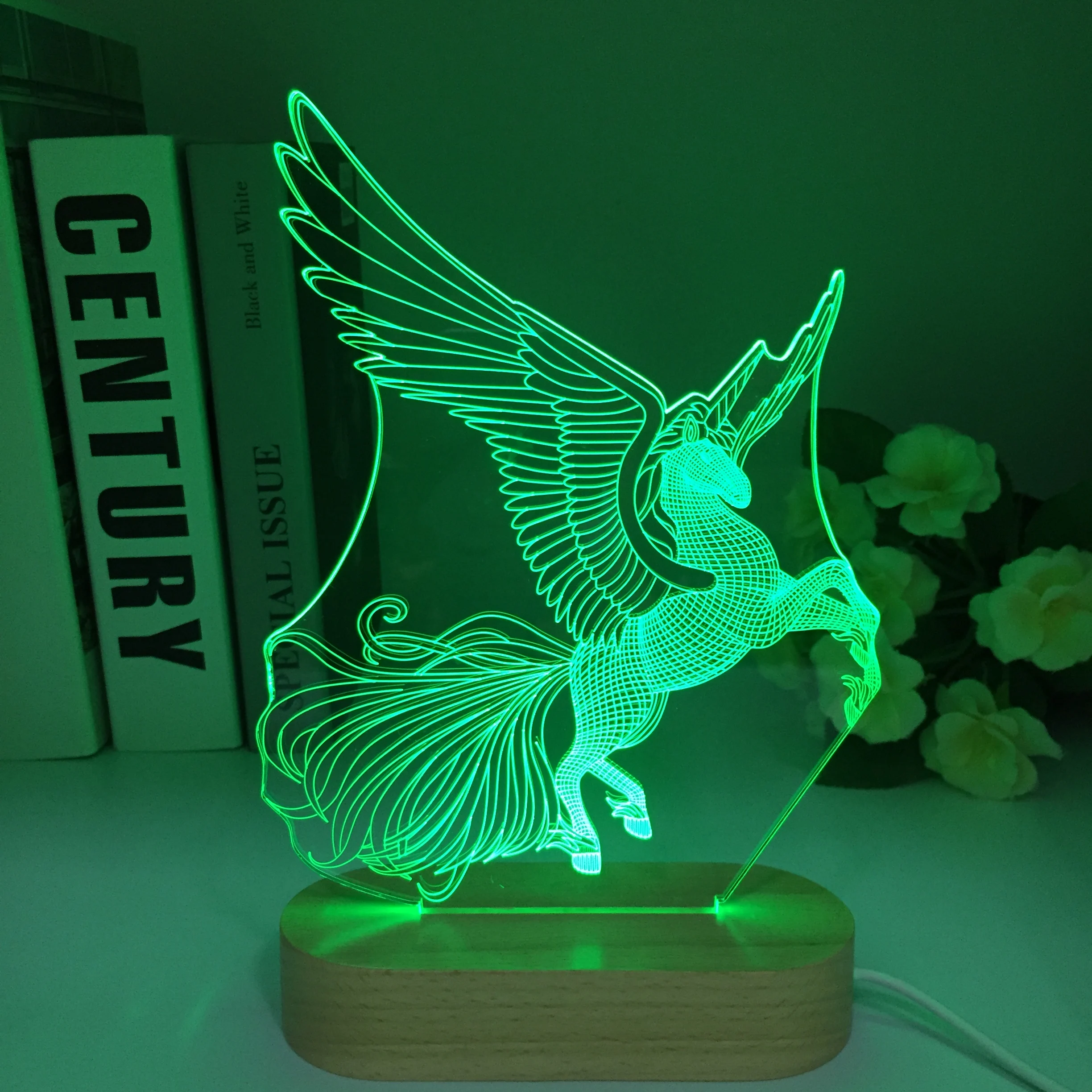 

Wooden 3D LED Unicorn Night Lamp Light for Kids Gifts Unicorn Lamp 16 Colors Change with Remote Valentine's Day Present Birthday