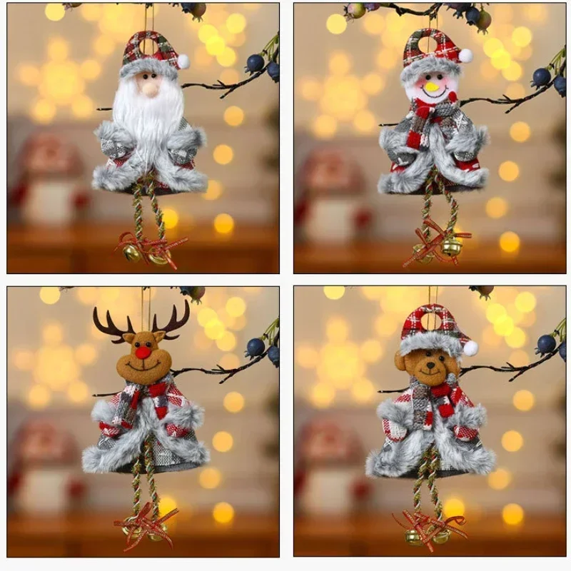 Xmas Plush Doll Decorations Hanging Christmas Tree Pendants for Holiday Home Party Decor,Santa Claus/Snowman/Reindeer/Bear