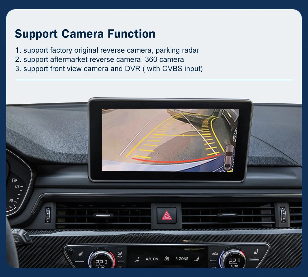 Road Top Wireless CarPlay for Audi A4 B9 A5 Q5 Q7 2016-2019, with Android Auto Interface AirPlay Mirror Link Car Play Functions