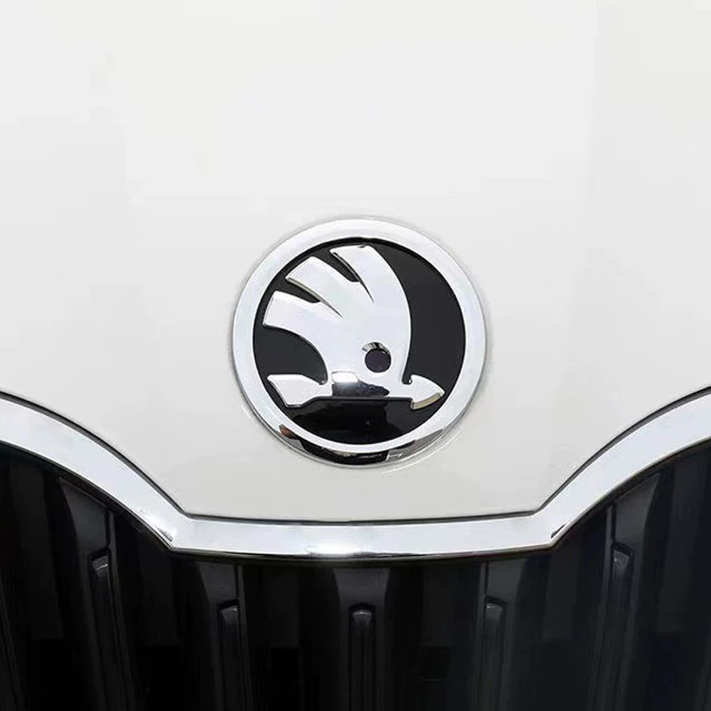 80/90mm 3D ABS Car Front Grille Trunk Logo Sticker For Skoda Octavia 2 3 A5 A7 Kodiaq Fabia Rapid 3 Karoq Superb VRS Accessories