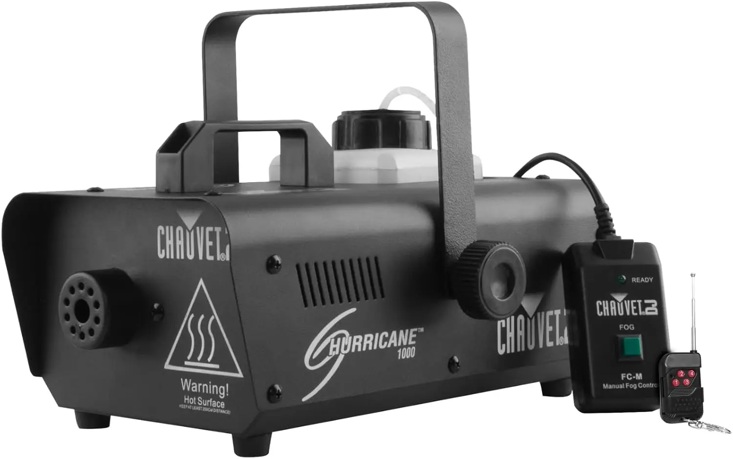 Compact Fog Machine Wireless Remote Hurricane 1000