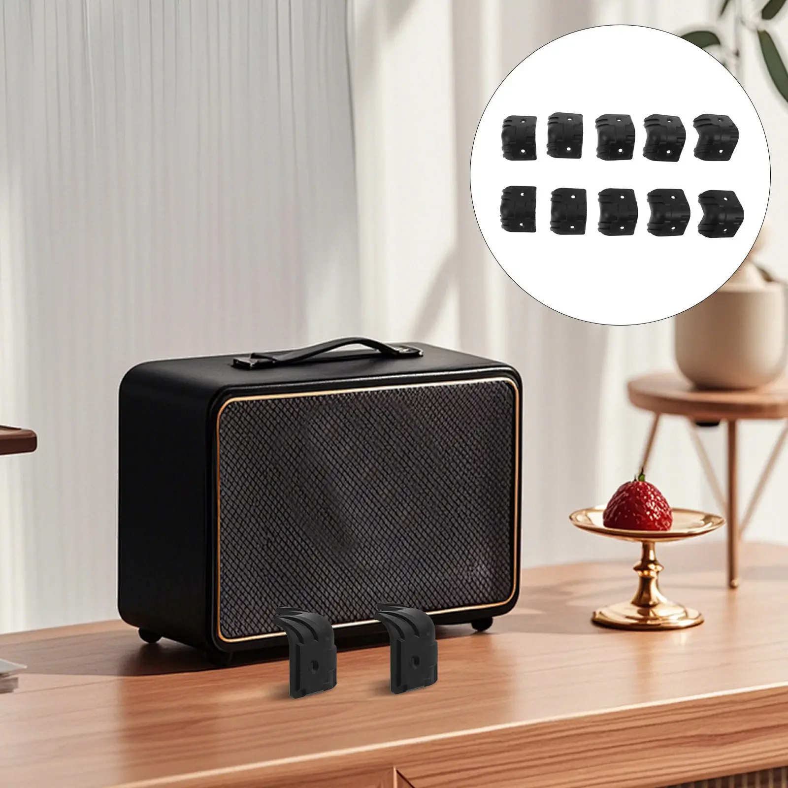 Speaker Corner Protectors Shock Absorbing Rubber Edge Guards for Audio Cabinets Stereo Equipment Safety