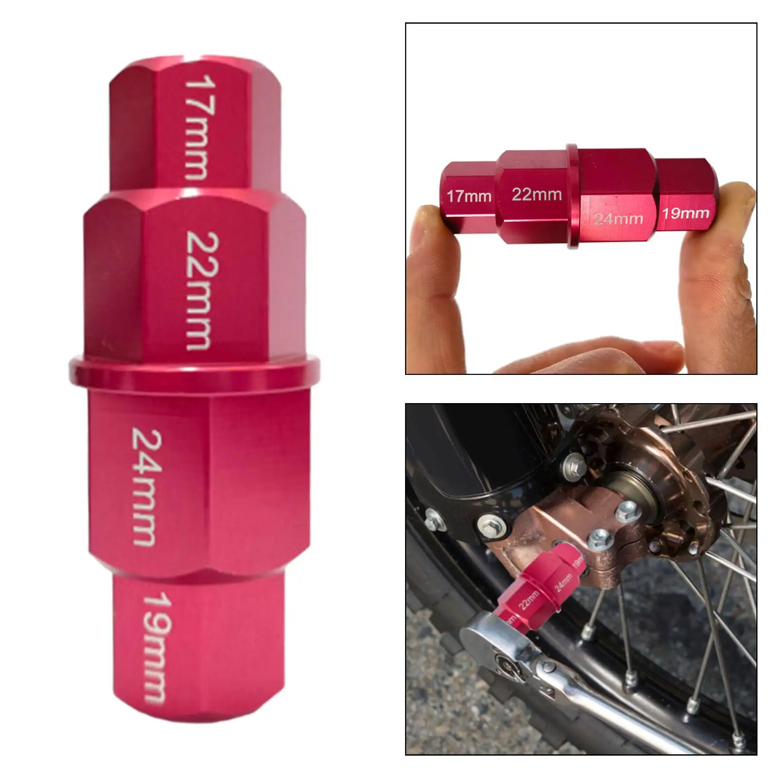 

Multi Size Aluminum Alloy Motorcycle Axle Wrench Hex Socket Driver Tool for Yamaha Suzuki Honda Kawasaki Front Wheel