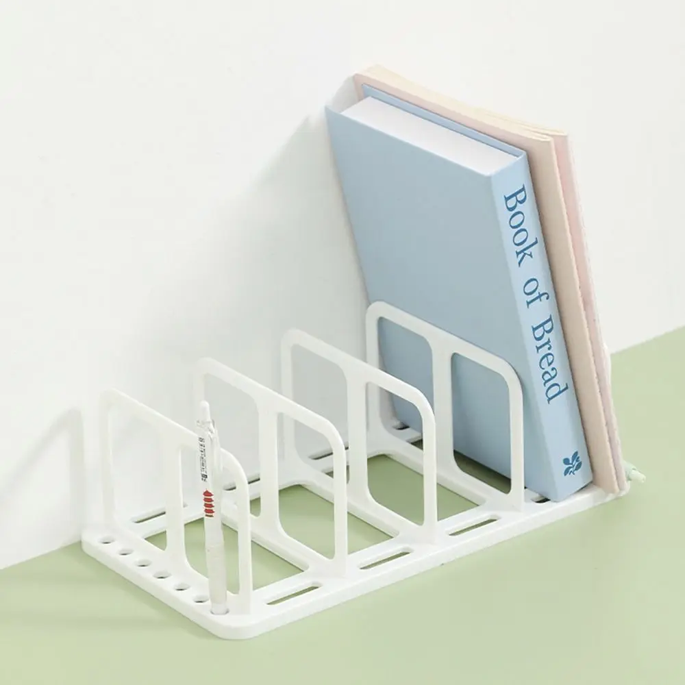 Desktop Bins Desktop Book Stand Compartments Storage Classification Layered Book Shelf PP Removable Folder Storage Rack Student