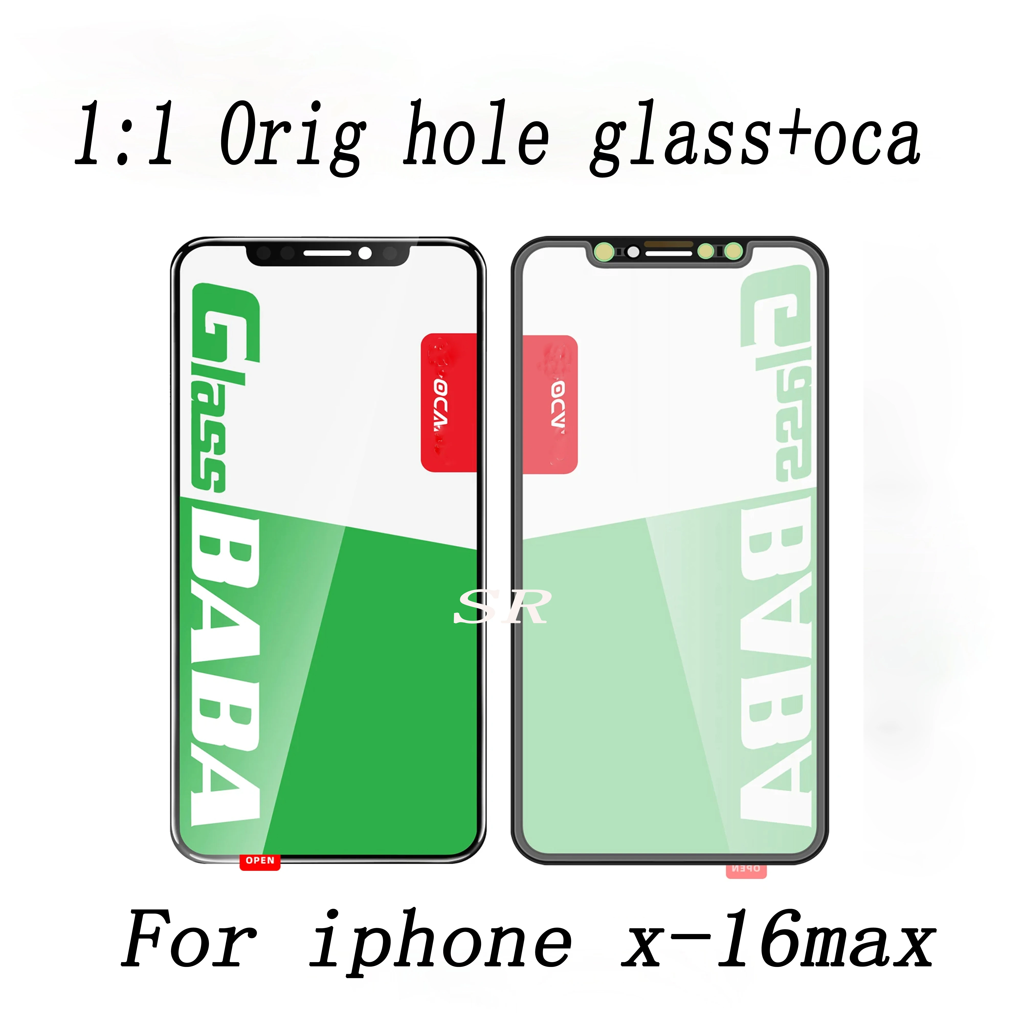 3PCS 1:1 orig hole glass+OCA,for iPhone 12 13 mini 14 15 16 plus pro max X XS XR 11 XM LCD touch screen front outer glass repair