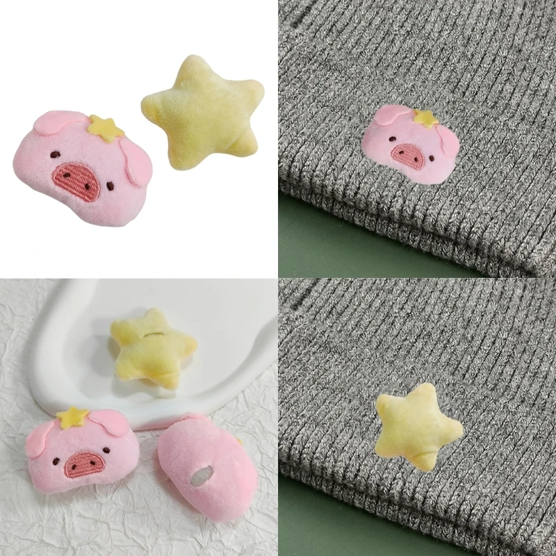 Candy Color 10pcs Star/Pig DIY Hair Clip Accessories for Clothing & Shoes