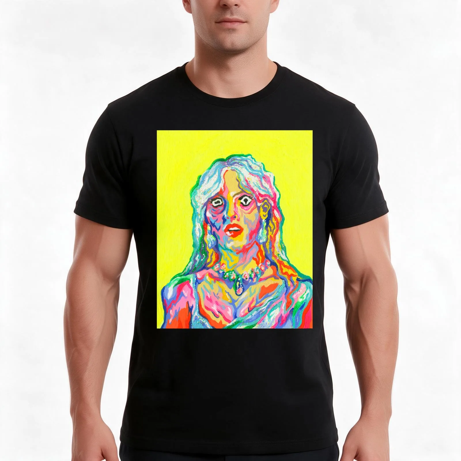 Wanda Wax Melting Maiden T-Shirt Summer Casual Cotton Tee Oversized Streetwear Tops Vintage Graphic Print Unisex Men Women