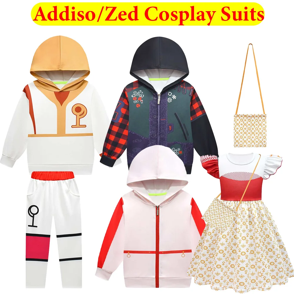 

Kids Zed Hoodie Pants Addiso Tutu Dress Cosplay Children Clothing Bag Stage Performance Hooded Sweatshirt Halloween Party Suit