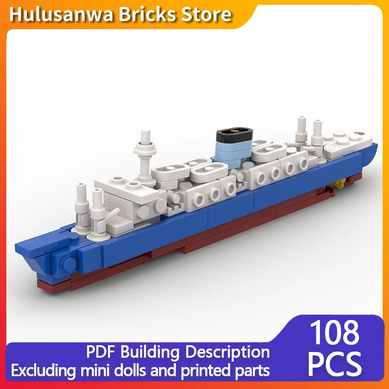 

S.S. Italis Ocean Liner Model MOC Building Bricks War Equipment Modular Technology Gifts Holiday Assemble Children Toys Suit