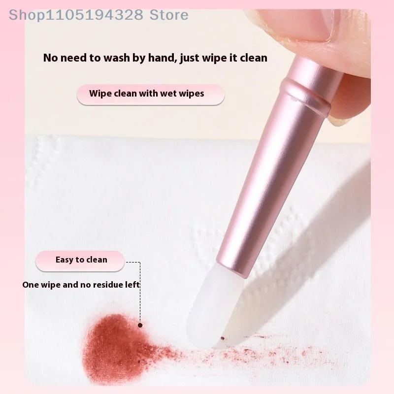 [MP] Mini cepillo de labios de silicona multifuncional con cadena de cubierta corrector máscara de labios brillo de labios aplicador de lápiz labial herramienta de belleza