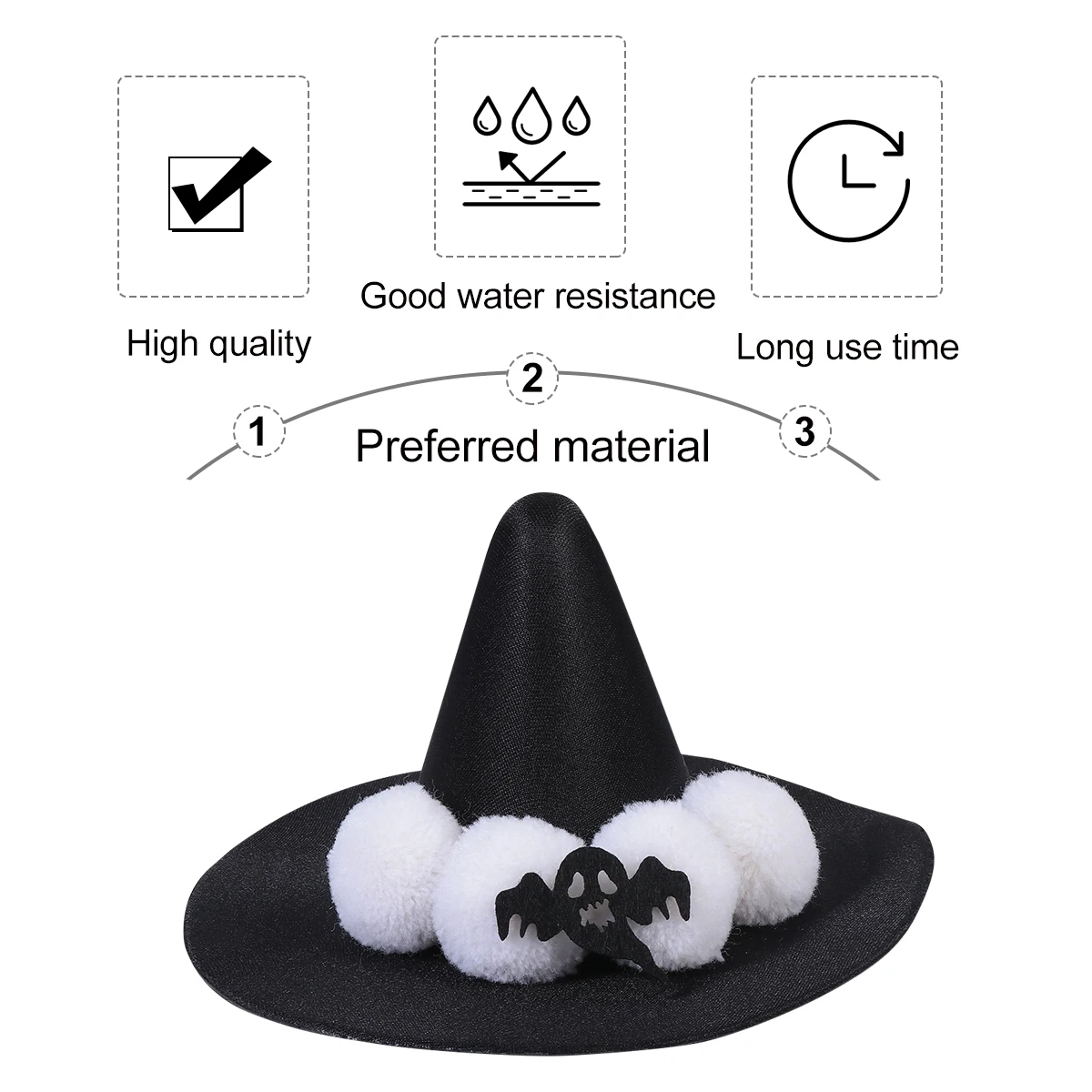 

Wizard Hat Hair Clips Mini Black Pointed Headbands for Halloween Women Girls Eco Friendly Ghost Accessories Party Hats