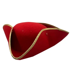 Funny Adult Colonial Tricorn Hat Cosplay Pirate Hat Unique Women Male Halloween Party Hat for Historical Reenactments