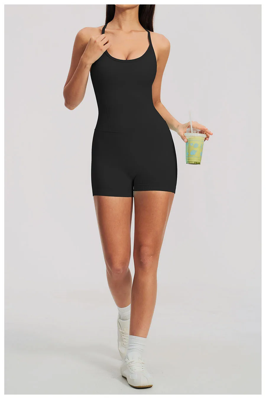 Yoga-Sets Nahtlose Gym-Jumpsuits Damen Einteiliger Sport-Bodysuit Overalls Aktivbekleidung Fitness-Trainingskleidung Kurze Outfits – Detail 21