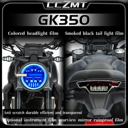 For ZONTES GK 350 GK350 gk350 headlight film smoked black tail light instrument film transparent protective film accessories