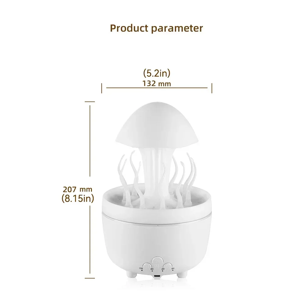 Ruota Goccia di pioggia Macchina per aromaterapia Simulato Mare Umidificatore d'aria Telecomando Colore Luce Olio essenziale Diffusore di aromi