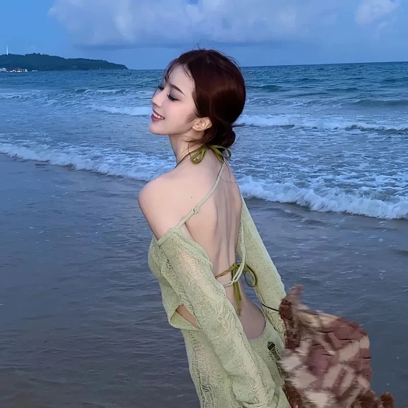 Sweet Sexy Two Piece Bikini Set Women Mesh Cover Up Flattering Versatile Push Up Chest Cute Swimsuit for Beach Vacation