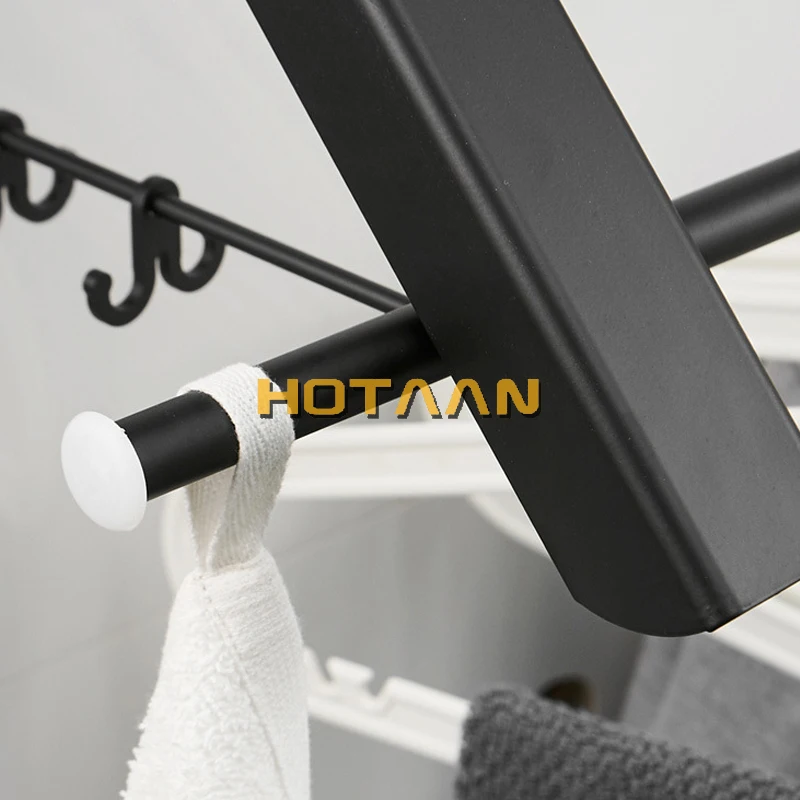 Wall Mounted Folding Clothes Drying Rack, Aluminum Space Saving Laundry Hanger Organizer for Bathroom Balcony Kitchen