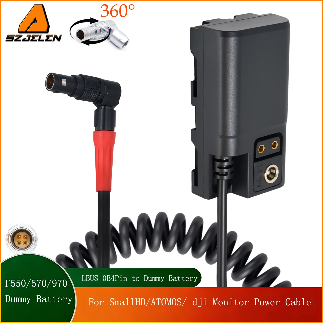 Trinity 2 LBUS 4Pin to NP-F550/570/970 Dummy Battery Power Cable For SmallHD/Atomos/Portkeys/ SONY/DJI Monitor,LED Video Lights